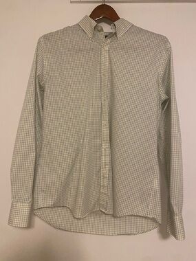 Men’s Dress Shirt Tommy Hilfiger Light Green and Blue Check